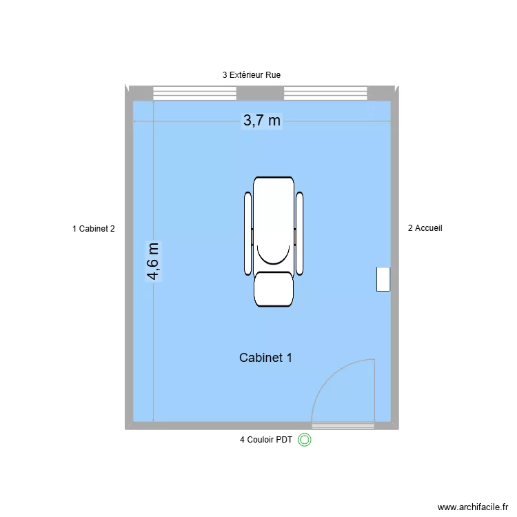 31724 Cabinet 1. Plan de 1  et 17 m²