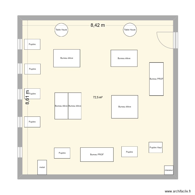 classe de reve. Plan de 1 pièce et 73 m2