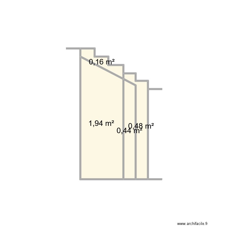 escal c. Plan de 4 pièces et 3 m2