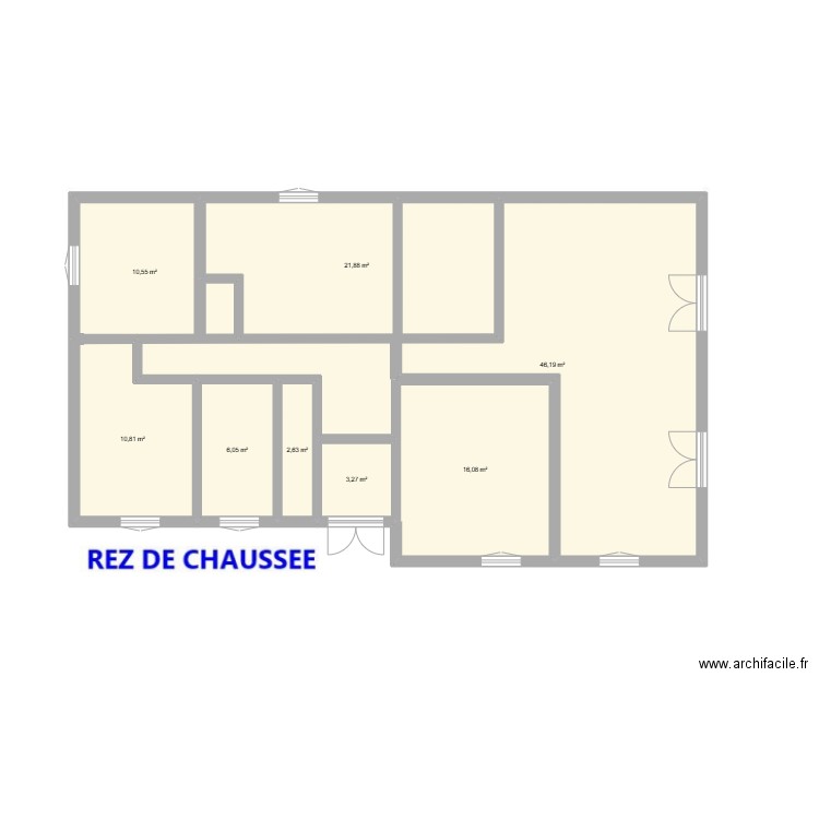 villegouge. Plan de 8 pièces et 117 m2