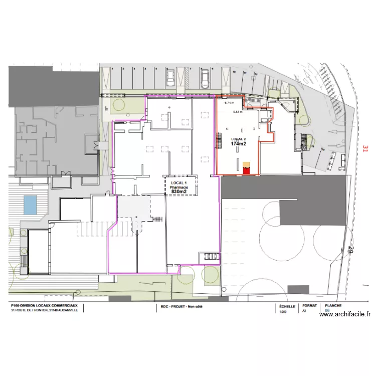 PPr&eacute;mice plan aucamville. Plan de 