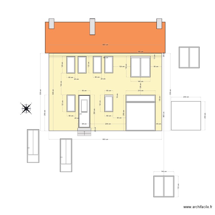 DP PLAN FACADE PRINCIPALE avant travaux. Plan de 0 pièce et 0 m2