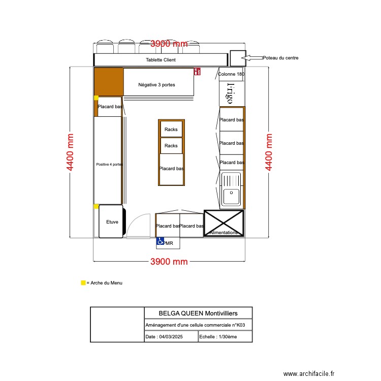 Kiosque La Lézarde 2. Plan de 1 pièce et 17 m2