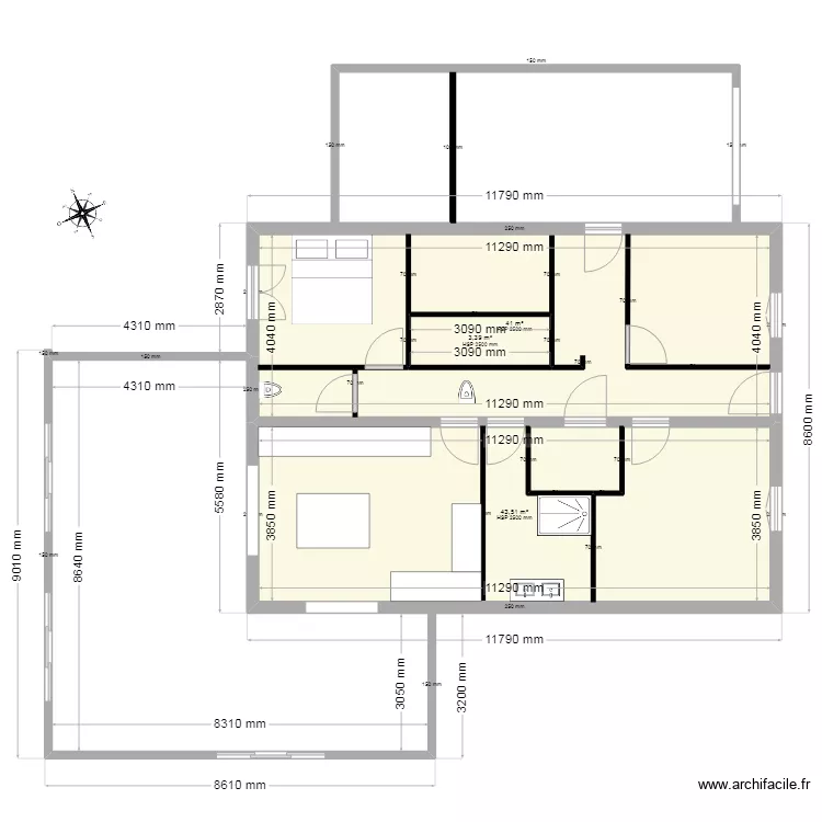 Plan maison ancienne V1. Plan de 