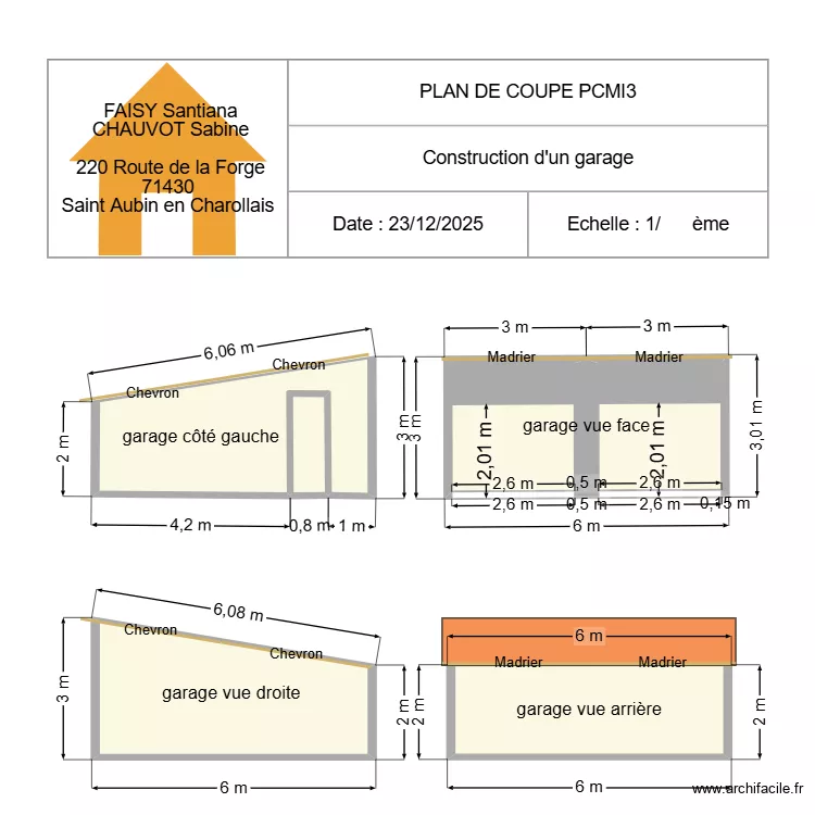 plan de coupe 2. Plan de 5 et 51 m² plan de coupe 2. Plan de 5 et 51 m²