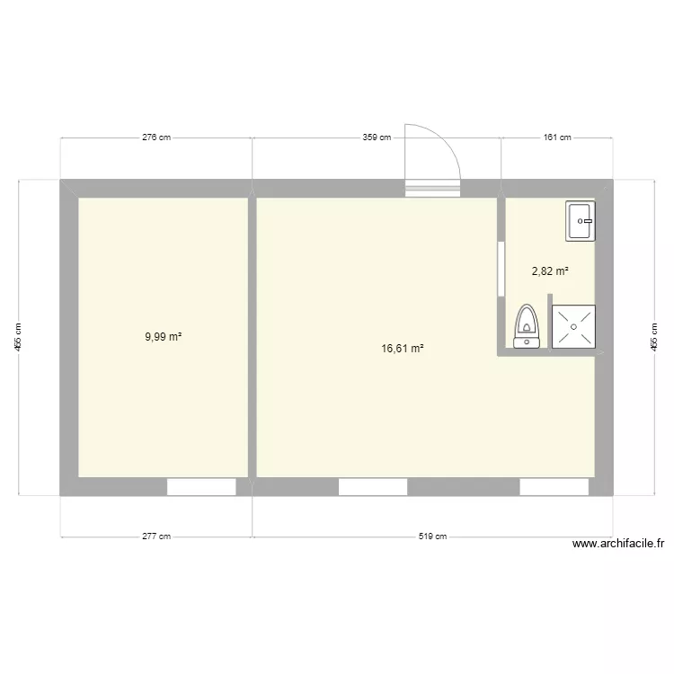 T1 BIS BELLEFONTAINE. Plan de 