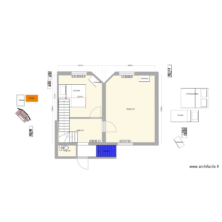 PROJET Etage 1. Plan de 0 pièce et 0 m2