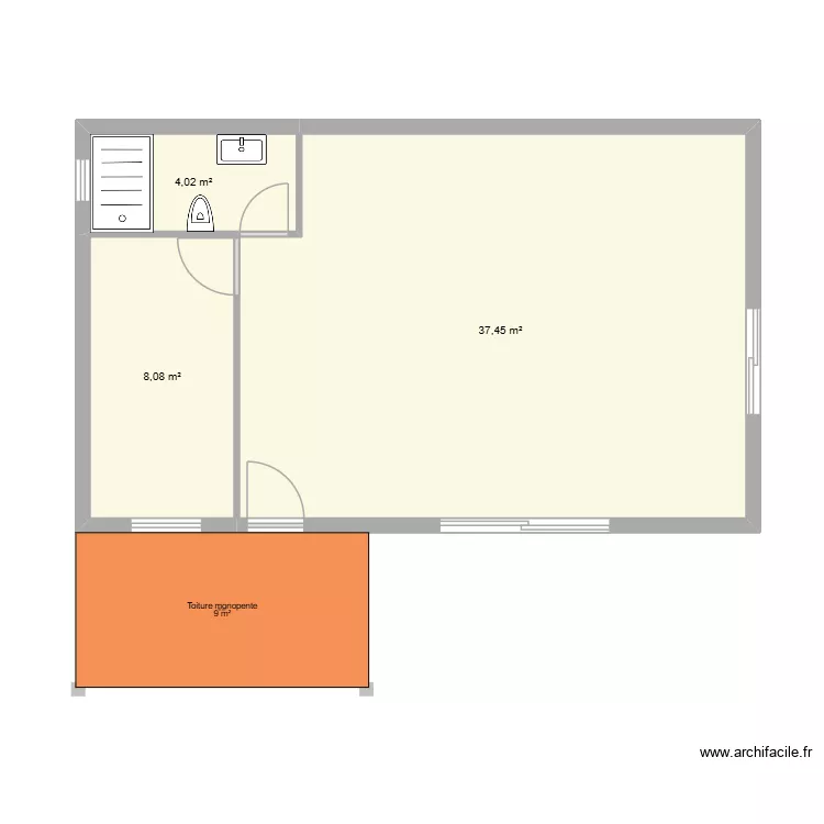 o couto. Plan de 3  et 50 m²