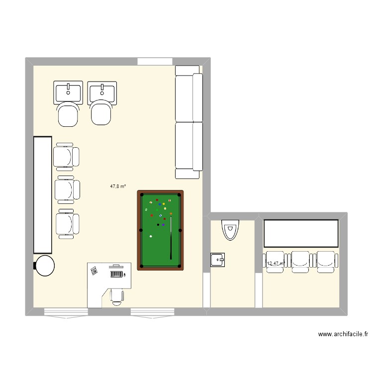 salon coiffure. Plan de 0 pièce et 0 m2
