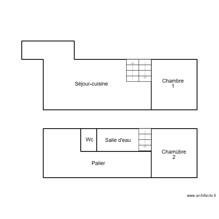 ROSPORDEN JAMET MAISON. Plan de 6 pièces et 34 m2