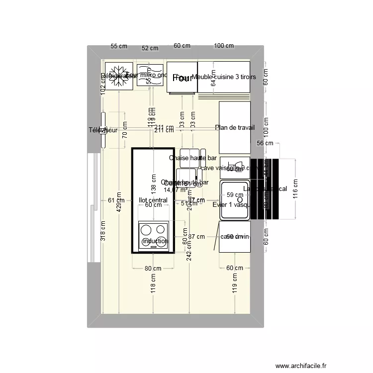 pour cuisiniste. Plan de 