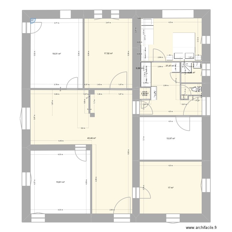 Chalet chambre 4 option 1. Plan de 10 pièces et 161 m2