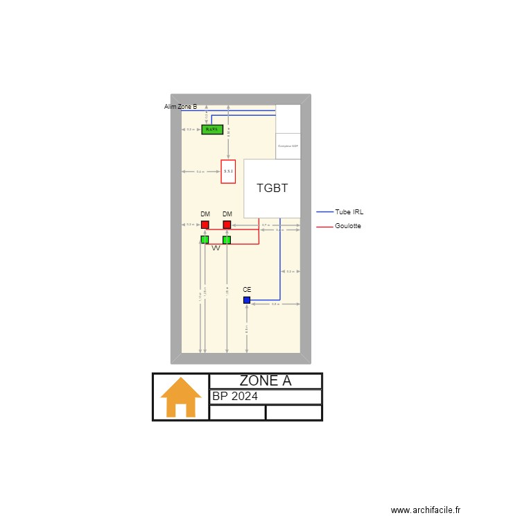 Zone A oik. Plan de 0 pièce et 0 m2