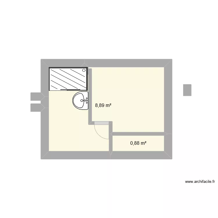Salle de bain. Plan de 