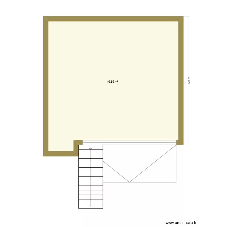 garage. Plan de 1  et 45 m²