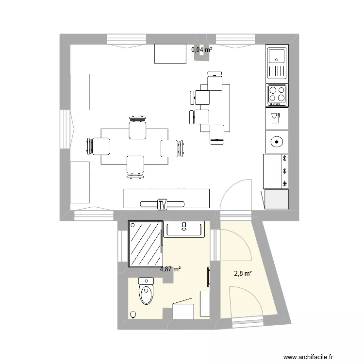 salle de bain et cuisine. Plan de salle de bain et cuisine. Plan de