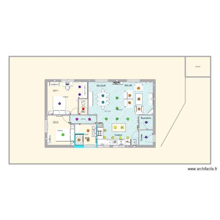 MOREAU. Plan de 11 pièces et 327 m2
