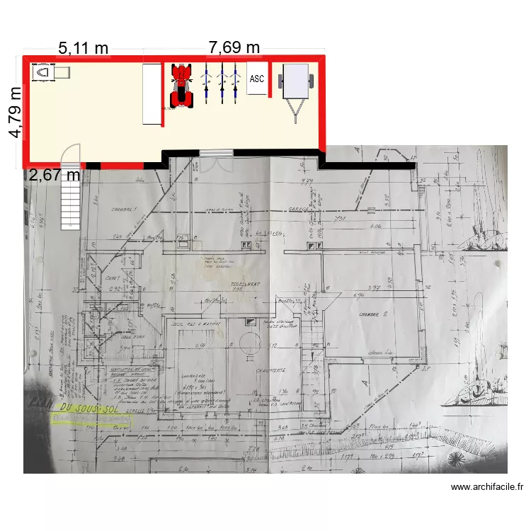 Sous-Sol. Plan de 1 et 1 m² Sous-Sol. Plan de 1 et 1 m²