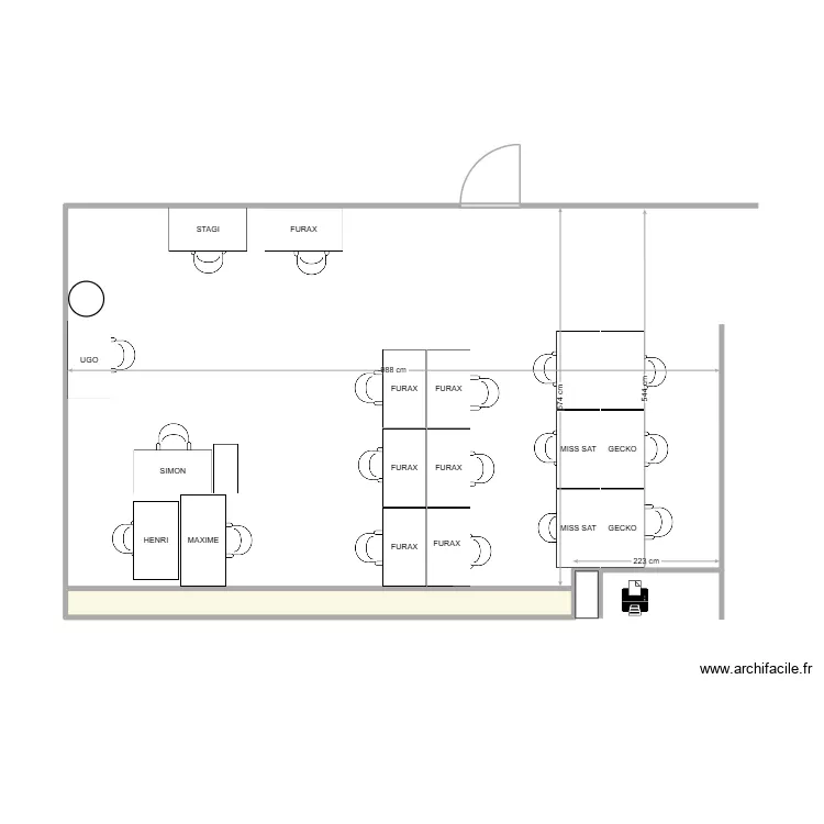 ESPACE FURAX GECKO MISS SATURNE. Plan de 1  et 3 m²
