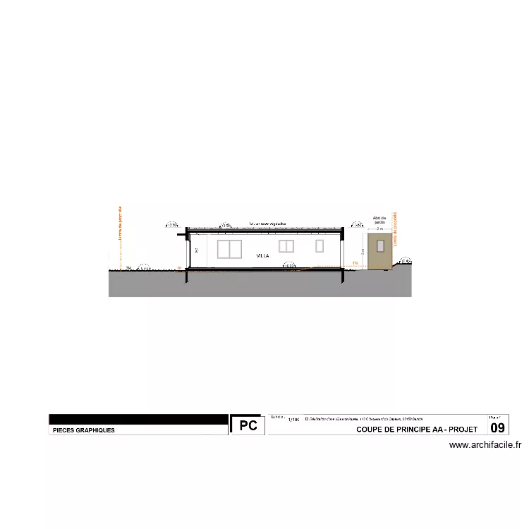 Plan de coupe Projet COLLURA. Plan de 