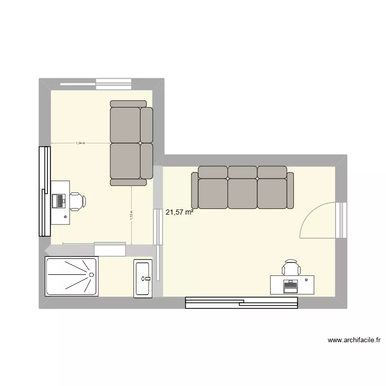 Extension Issambres. Plan de 1 et 22 m² Extension Issambres. Plan de 1 et 22 m²
