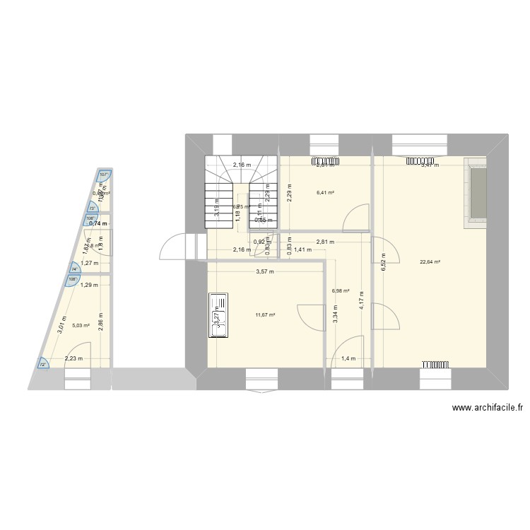 Brasparts bas. Plan de 8 pièces et 62 m2