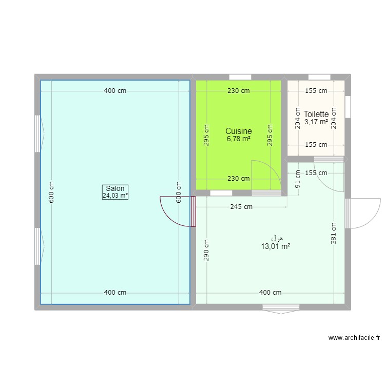 Studio. Plan de 0 pièce et 0 m2