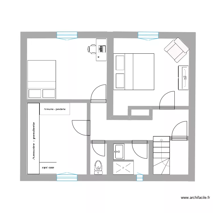 MUDAISON R+1. Plan de 