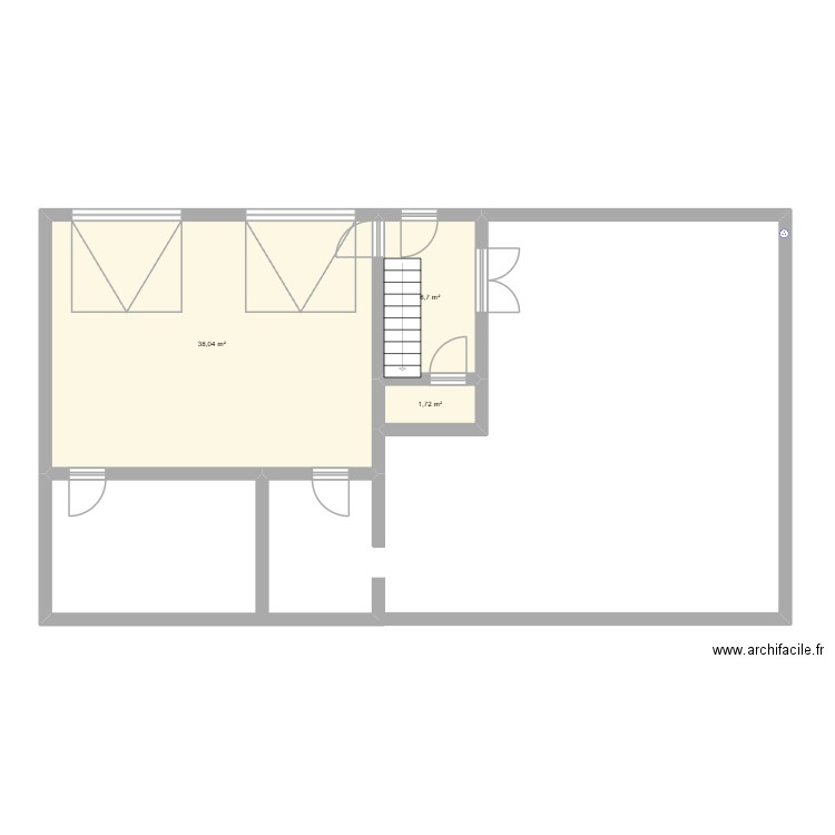 plan de base maison sombreffe. Plan de 3 pièces et 46 m2