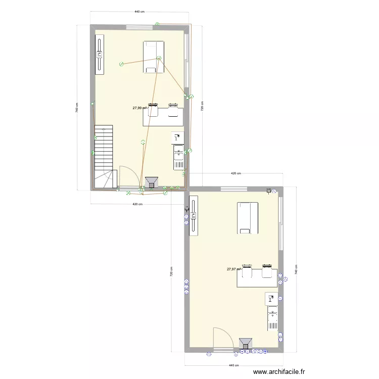 RDC tan Rouge. Plan de RDC tan Rouge. Plan de