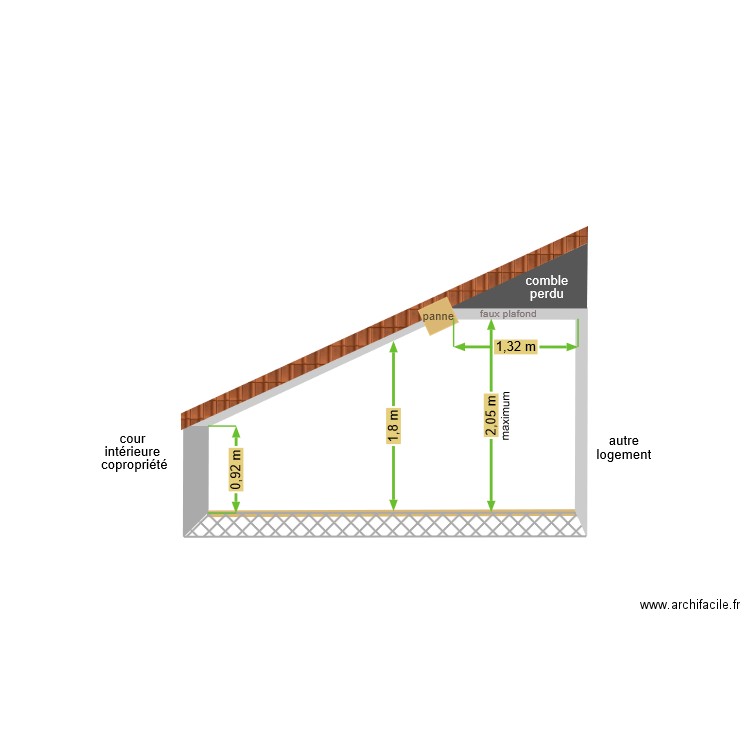 coupe BB'. Plan de 0 pièce et 0 m2
