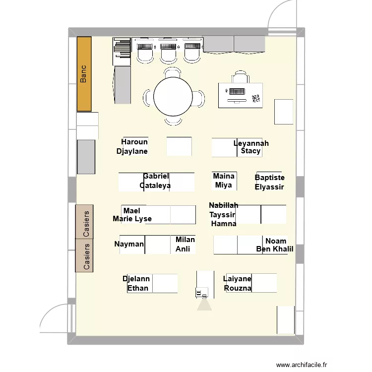 Classe P3 Binome HETERO. Plan de 1  et 65 m²