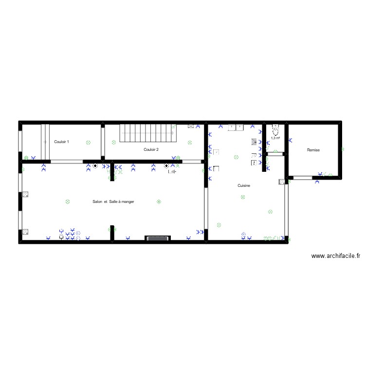1ER Etage 2. Plan de 6 pièces et 76 m2