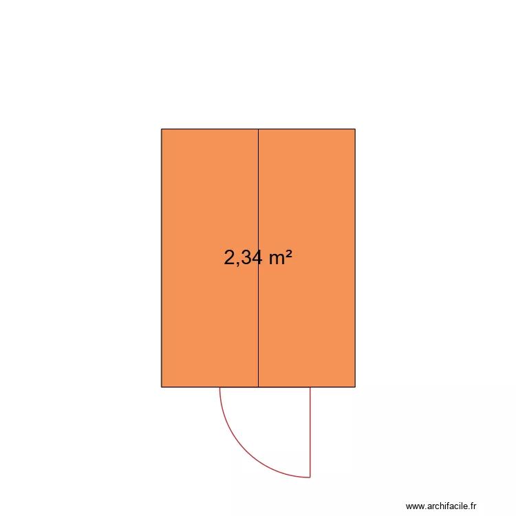 cabanon. Plan de 1 pièce et 2 m²