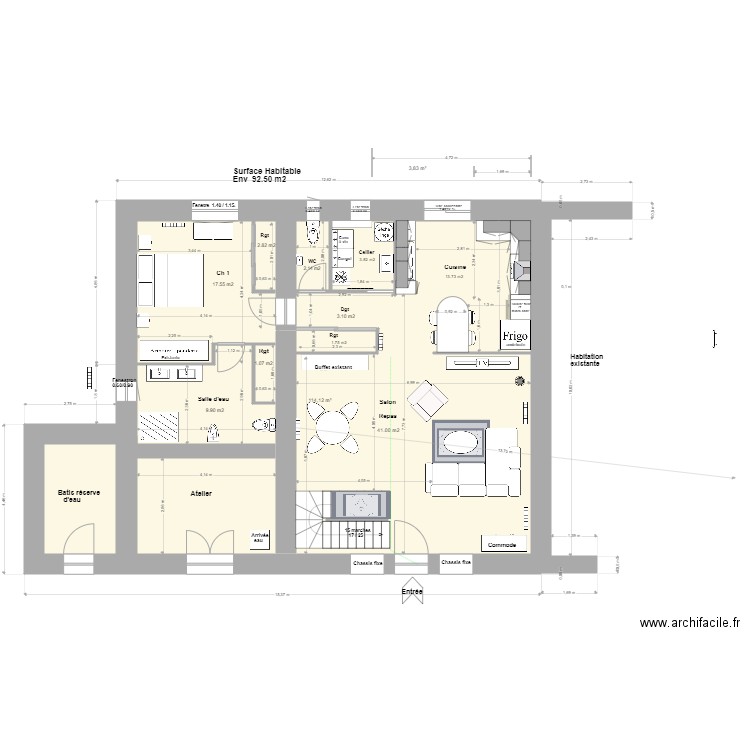 Loft Agrandissement R de C+1m.. Plan de 0 pièce et 0 m2