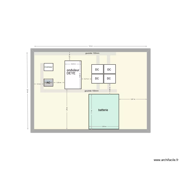 Somdo plan au mur. Plan de 1  et 8 m²