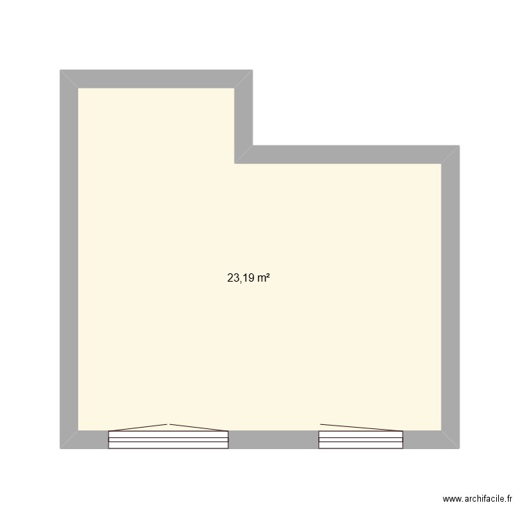 chambre theo. Plan de 1 pièce et 23 m2