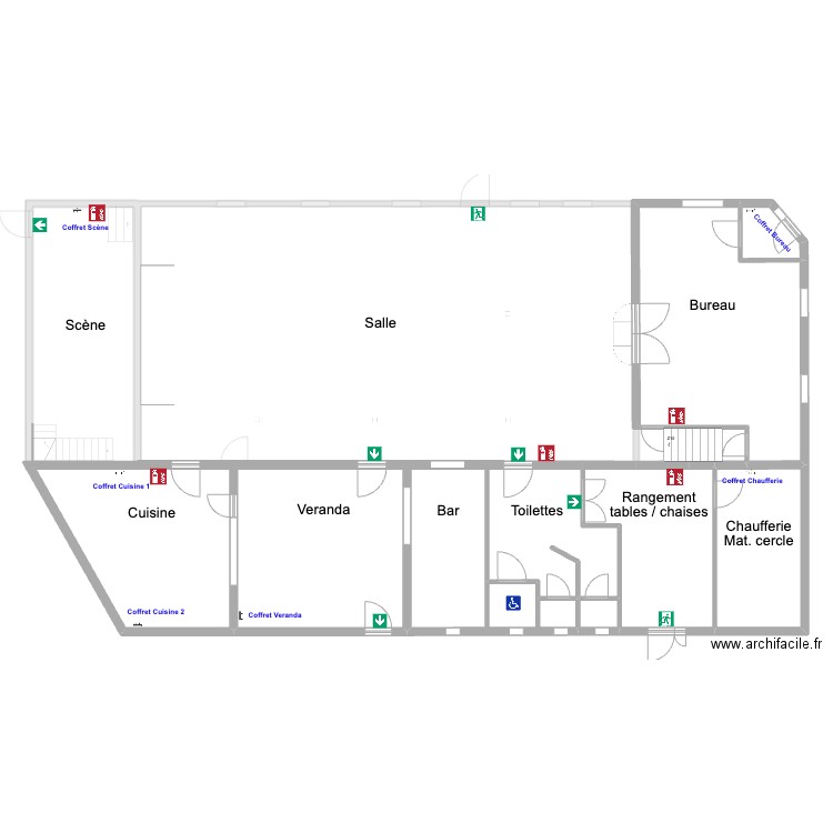 Cercle Bâtiment.D_rez. Plan de 10 pièces et 211 m2