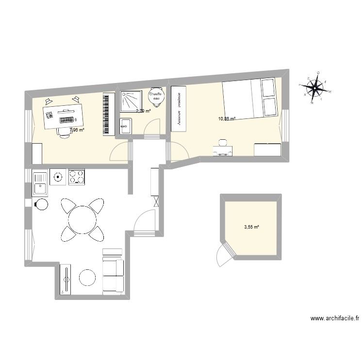 The Big 94 yeah. Plan de 4 pièces et 25 m2