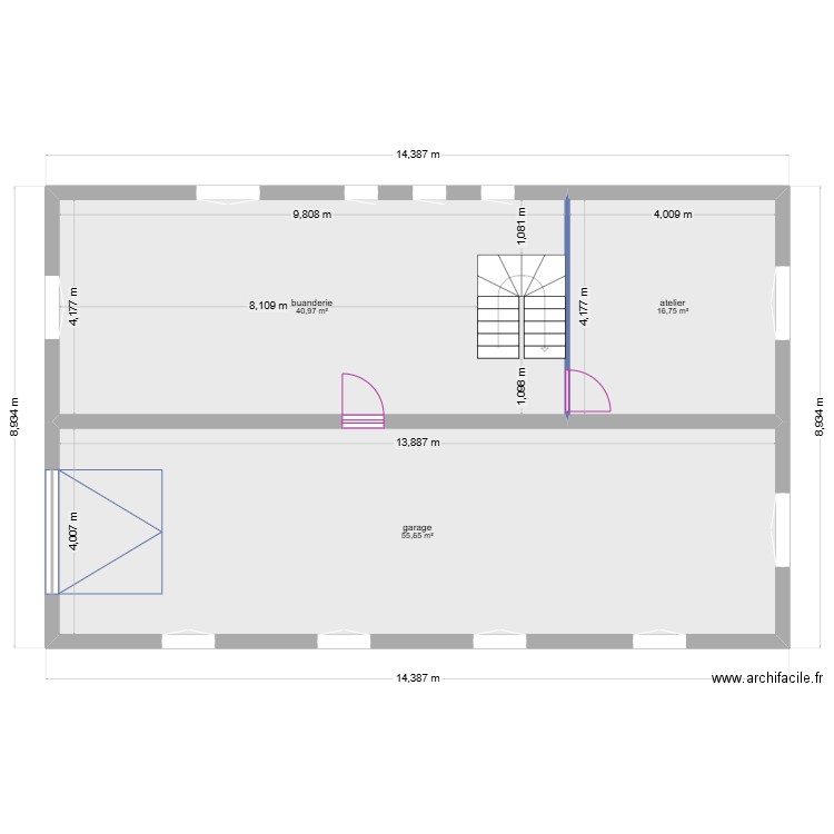 yssingeaux rdc. Plan de 3 pièces et 113 m2