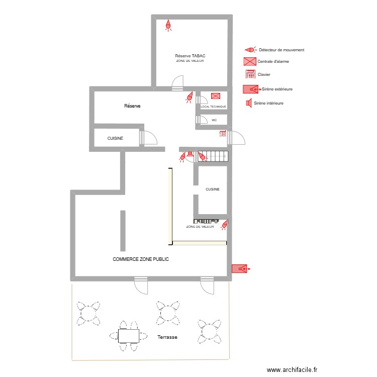 TABAC Le petit commelle alarme. Plan de 0 pièce et 0 m2
