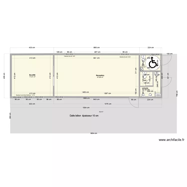 plan local06-3. Plan de 6 pièces et 129 m²