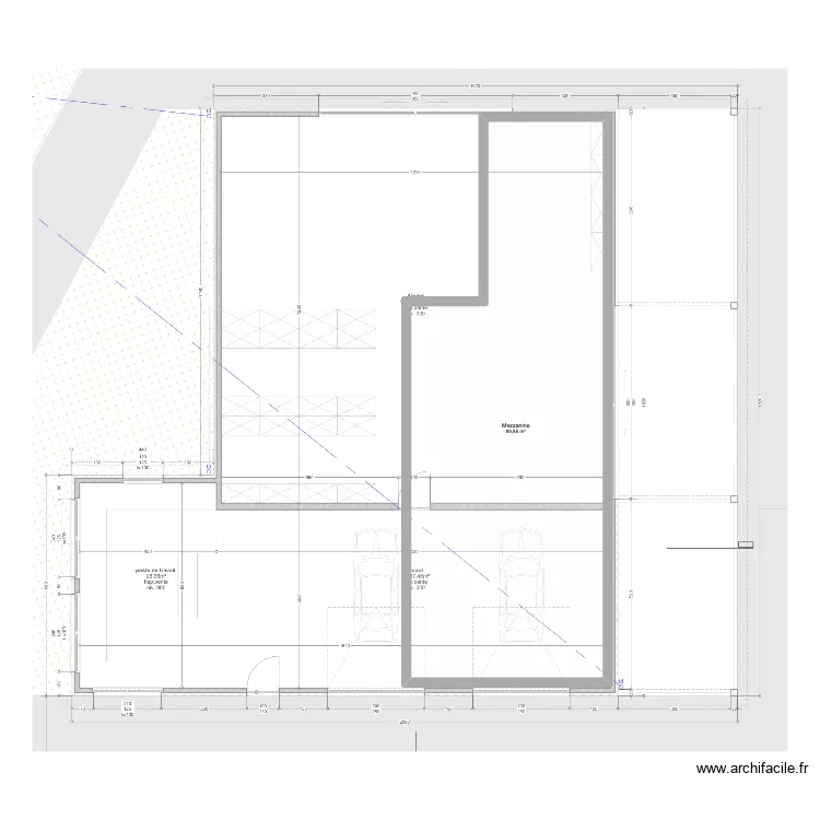 hangar mezzanine. Plan de 