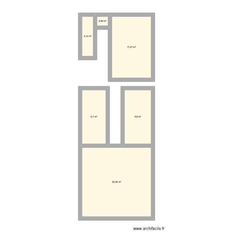 moitié rez de chaussée ariana. Plan de 6 pièces et 49 m2