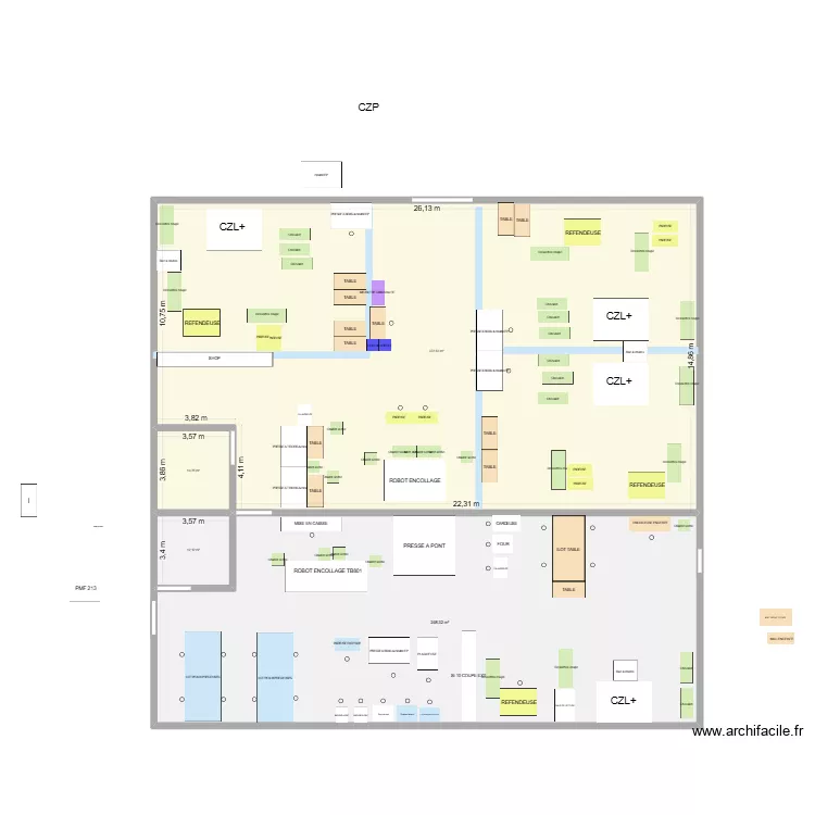 ZI Allan V2. Plan de 4 pièces et 647 m²