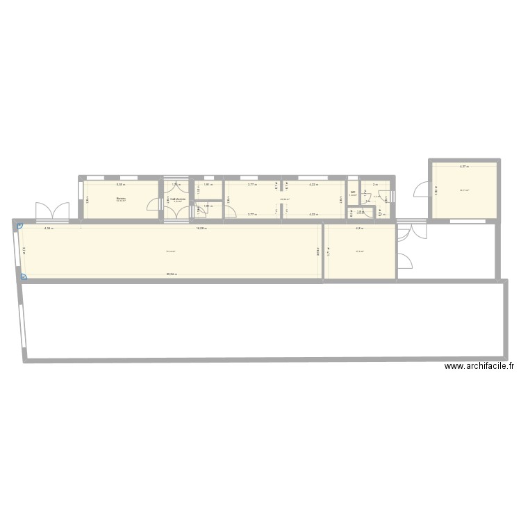 Plan atelier Utter. Plan de 11 pièces et 159 m2