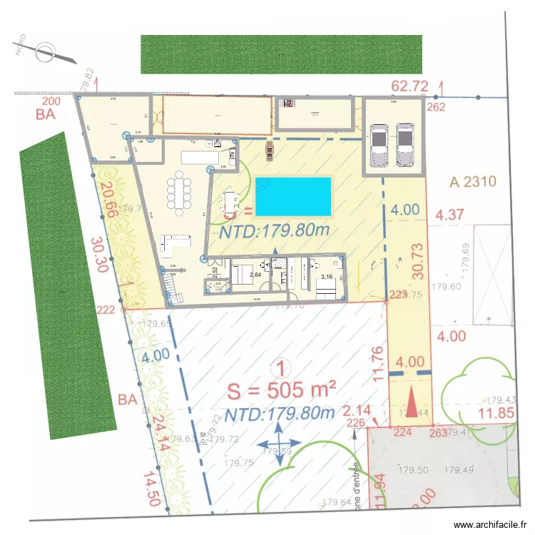 1- Lot 2. Plan de 5 et 234 m² 1- Lot 2. Plan de 5 et 234 m²
