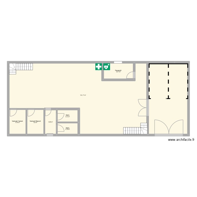 PLANTA BAJA. Plan de 8 pièces et 172 m2