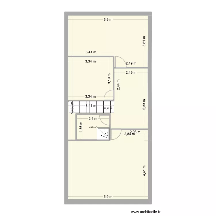 etage la mouthe. Plan de 2 Pièces et 84 m²