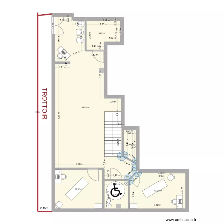cabinet 3 bis. Plan de 6 et 91 m² cabinet 3 bis. Plan de 6 et 91 m²